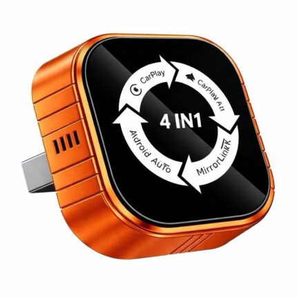 【2027 Upgraded】 4-in-1 MirrorLink Wireless CarPlay Adapter for iOS & Android, Plug & Play, Wired-to-Wireless Conversion Stable Mini Design