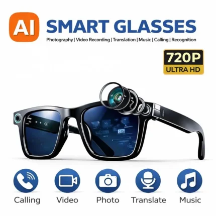 The 2026 Upgraded Smart Ai Photo Glasses HD 1080P Video Recording  Dual Noise-Cancelling Microphones  Voice Wake-Up Assistant  Lightweight Design  Smart Glasses Camera